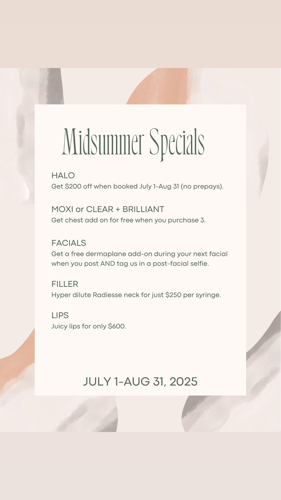 mid summer specials